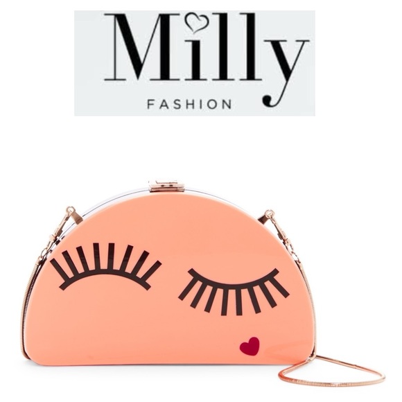 RARE MILLY Half Moon Eyelash Clutch Bag - Picture 2 of 8